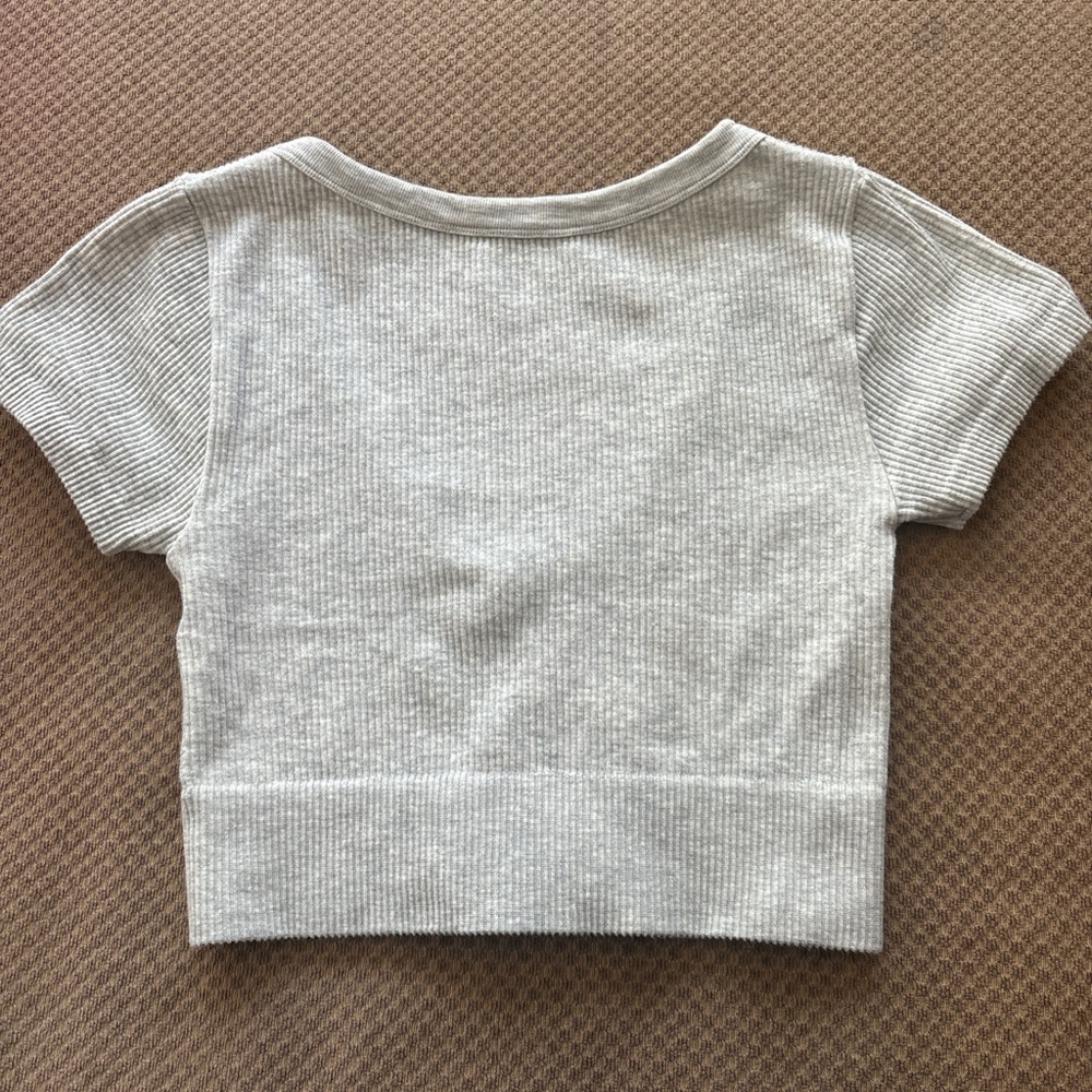 Garage Light Gray Ribbed Crop Top - Picture 2 of 2